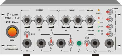 Положение органов управления и коммутации перед включением
