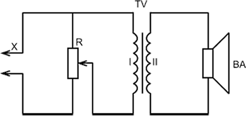 Схема электрическая принципиальная абонентских громкоговорителей с регулятором уровня